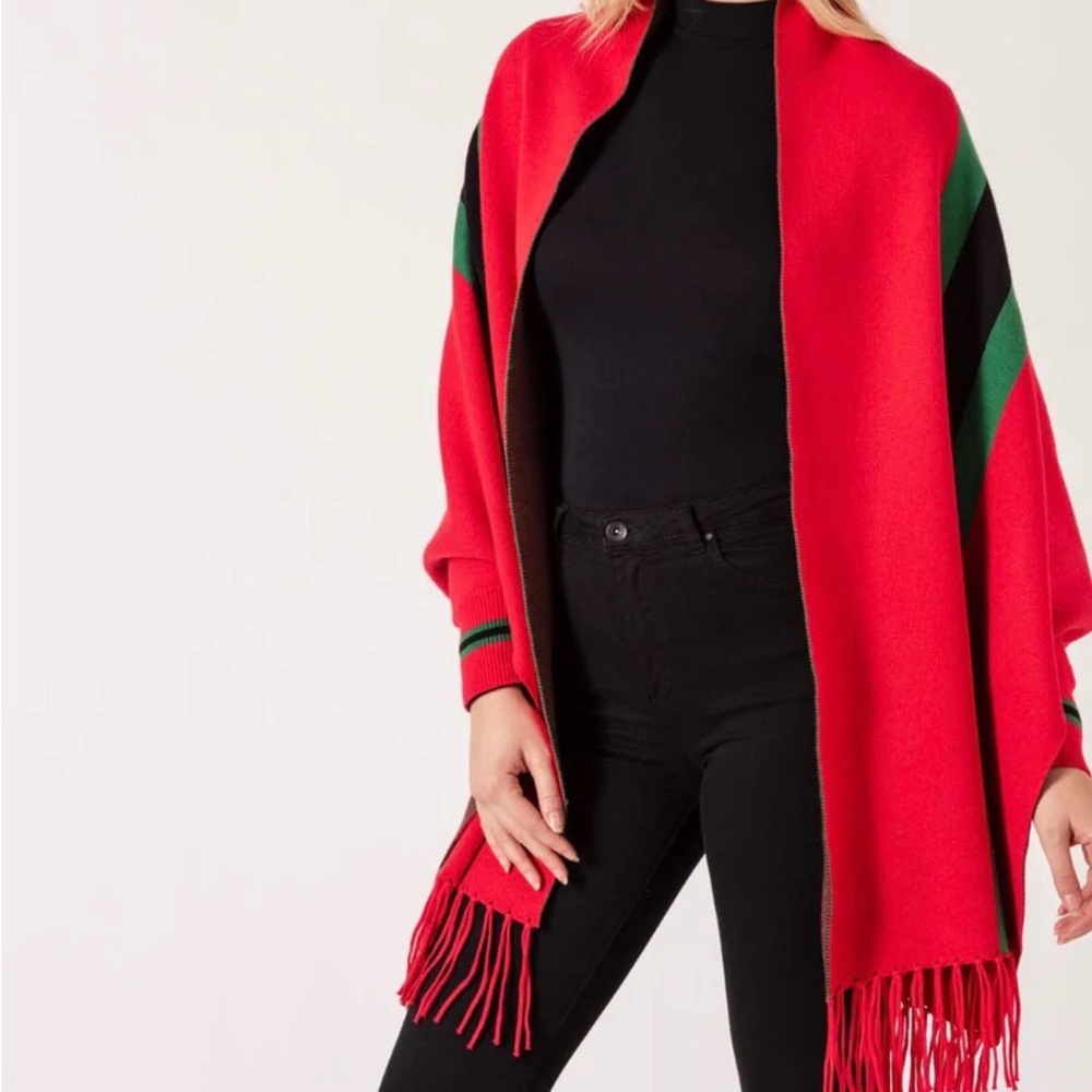 Red Sweater Shawl Scarf